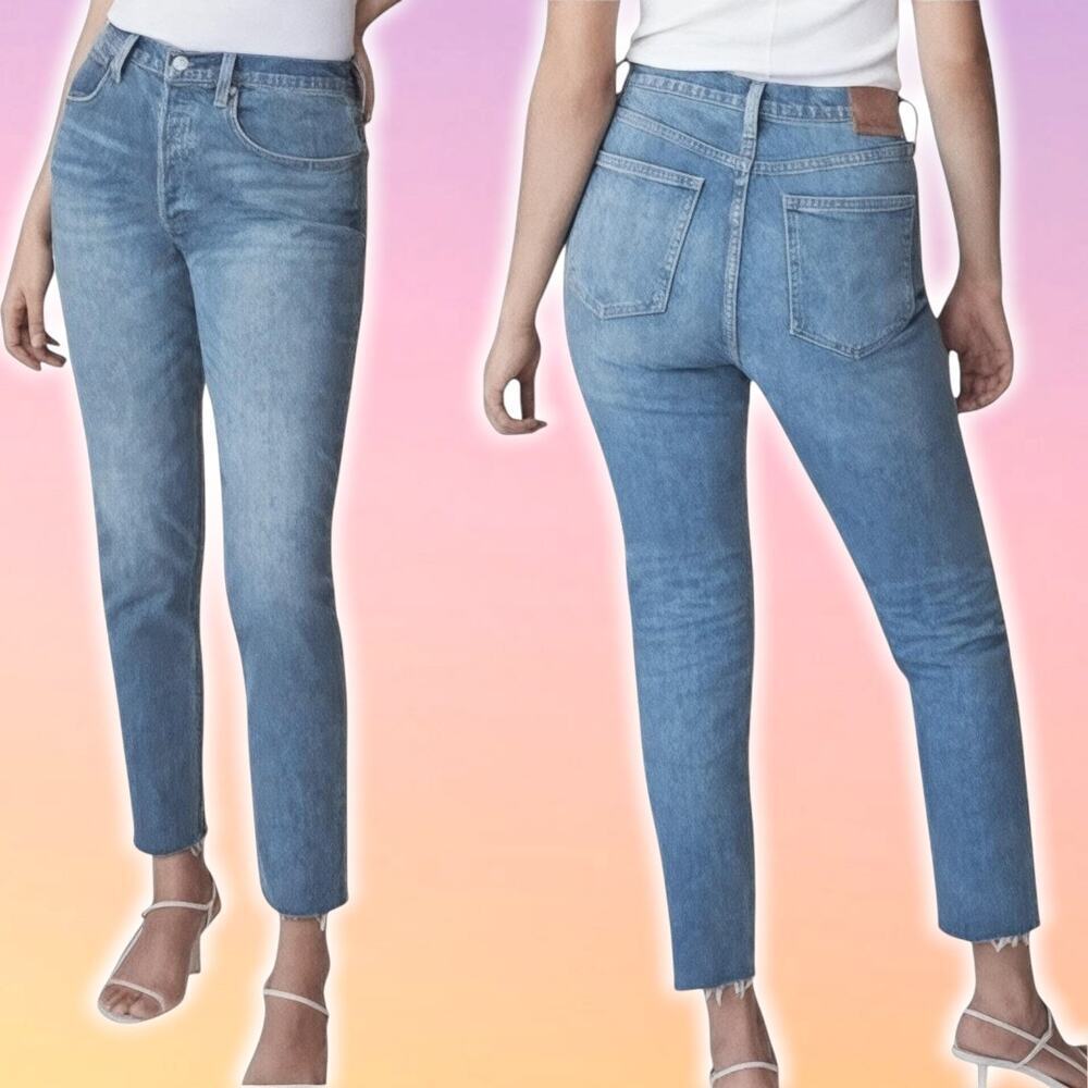 DENIM FORUM Aritzia The Yoko High Rise Slim Jean Sz 23